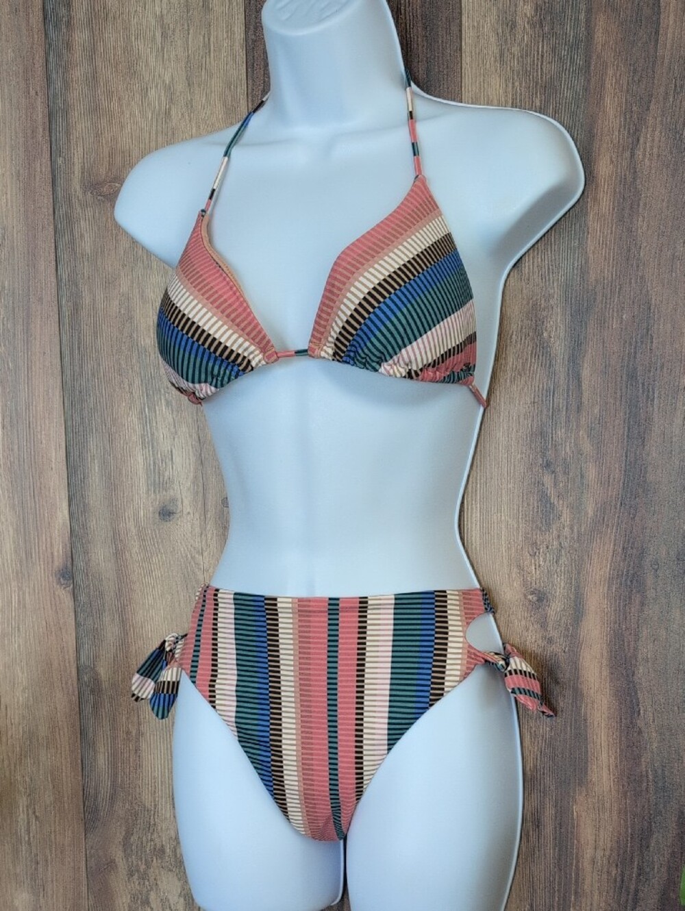 Striped Triangle Bikini Set S    941A